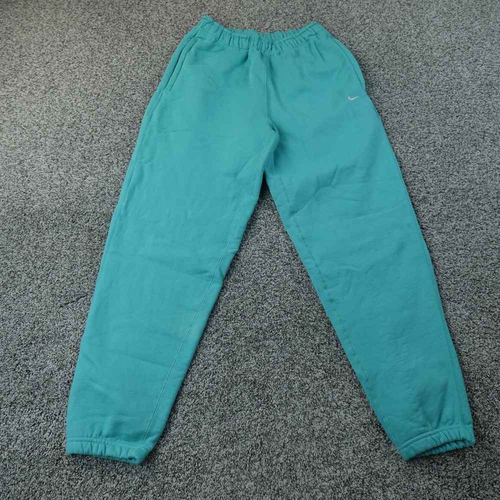 Nike Pants Mens S Blue Solo Swoosh Fleece Heavy Drawstring Jogger Sweatpants Gym
